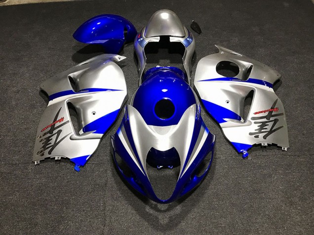 1997-2007 Gloss Blue and Silver Suzuki GSXR 1300 Motorcycle Fairing UK