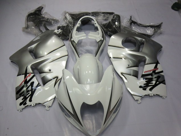 1997-2007 White and Silver Suzuki GSXR 1300 Motorcycle Fairing UK