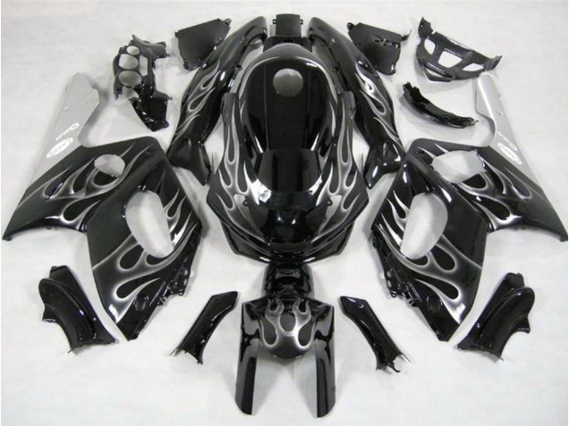 1998-2007 Black and Silver Flame Yamaha YZF600 Motorcycle Fairing UK