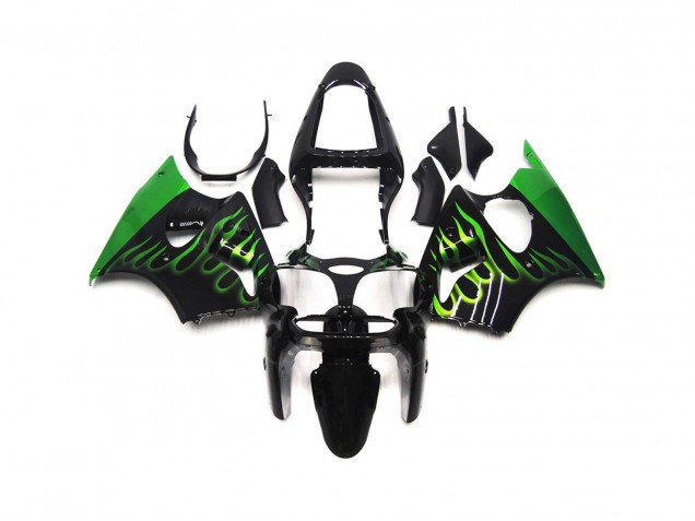 2000-2002 Gloss Green Flame Plain Kawasaki ZX6R Motorcycle Fairing UK
