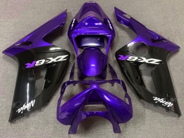 2003-2004 Gloss Purple and Black Kawasaki ZX6R Motorcycle Fairing UK