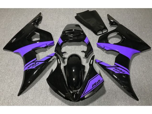 2003-2005 Gloss Black and Purple Yamaha R6 Motorcycle Fairing UK