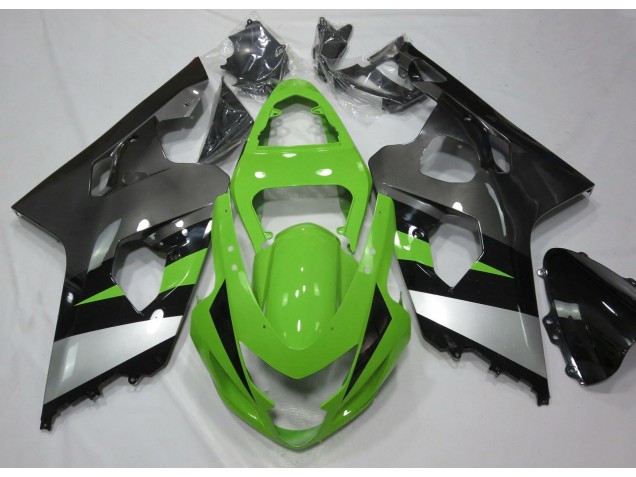 2004-2005 Green and Silver Suzuki GSXR 600-750 Motorcycle Fairing UK