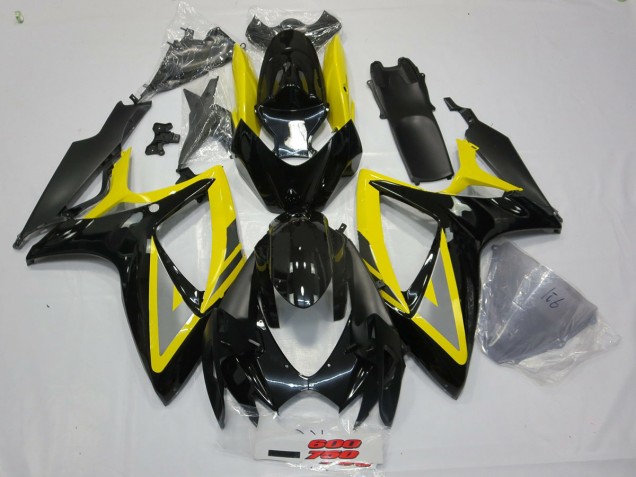 2006-2007 Black and Yellow Oh Ah Suzuki GSXR 600-750 Motorcycle Fairing UK