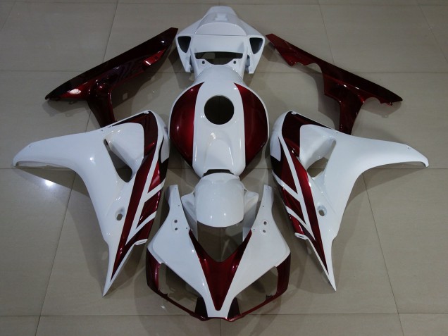 2006-2007 Gloss White and Deep Red Honda CBR1000RR Motorcycle Fairing UK