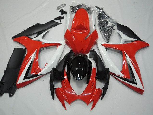 2006-2007 Red and White Suzuki GSXR 600-750 Motorcycle Fairing UK