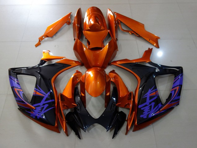 2006-2007 Vibrant Orange & Gloss Black Suzuki GSXR 600-750 Motorcycle Fairing UK