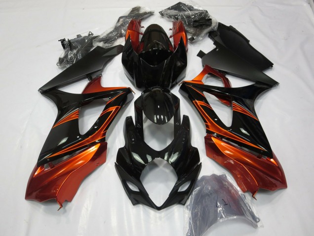 2007-2008 Burnt Orange and Black Suzuki GSXR 1000 Motorcycle Fairing UK