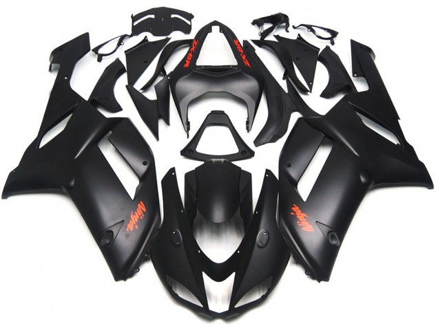 2007-2008 Matte Black Red Decals Kawasaki ZX6R Motorcycle Fairing UK