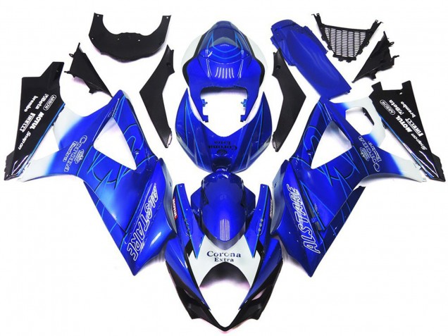 2007-2008 Vibrant Blue with White Corona Suzuki GSXR 1000 Motorcycle Fairing UK