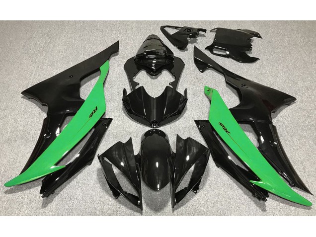 2008-2016 Gloss Black & Green Yamaha R6 Motorcycle Fairing UK