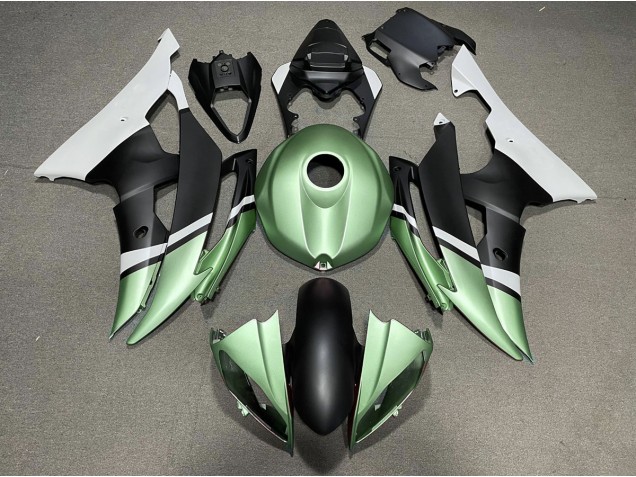 2008-2016 Matte Black and Green Yamaha R6 Motorcycle Fairing UK