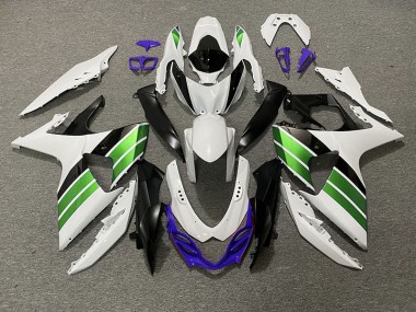 2009-2016 Gloss White Green Black and Purple Suzuki GSXR 1000 Motorcycle Fairing UK