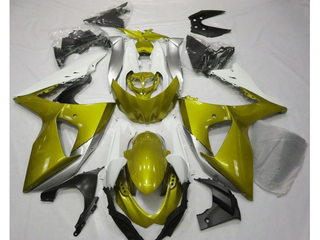 2009-2016 Gloss Yellow & White Suzuki GSXR 1000 Motorcycle Fairing UK