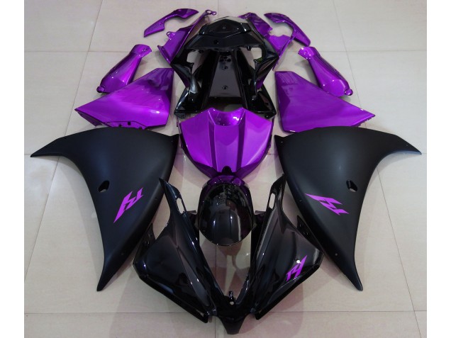 2013-2014 Matte Black and Purple Yamaha R1 Motorcycle Fairing UK