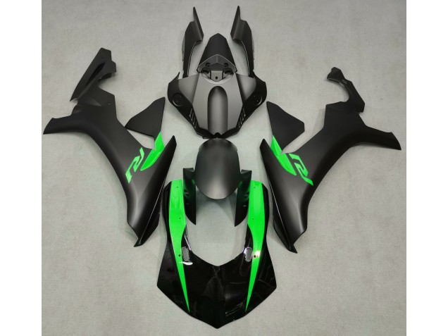 2015-2019 Matte Black & Green Yamaha R1 Motorcycle Fairing UK