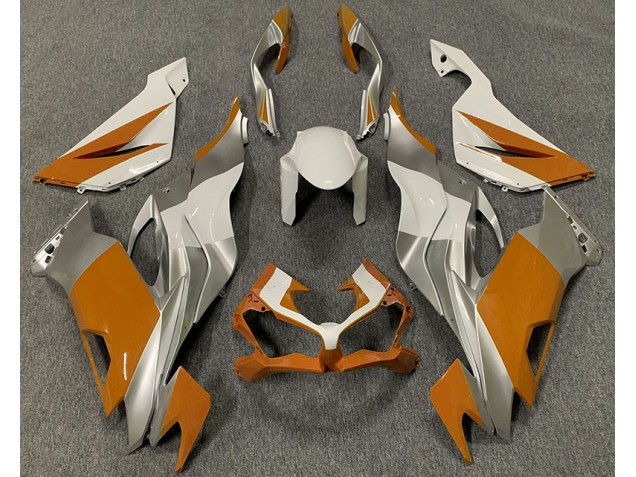2019-2020 Orange White and Silver Kawasaki ZX6R Motorcycle Fairing UK
